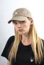 Load image into Gallery viewer, Beige Dad Hat with white logo